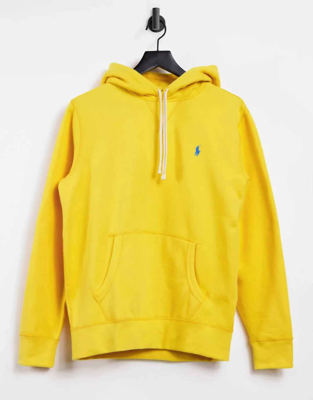 Polo Ralph Lauren – Fleece-Kapuzenpullover mit Polospieler-Logo in Gelb günstig online kaufen