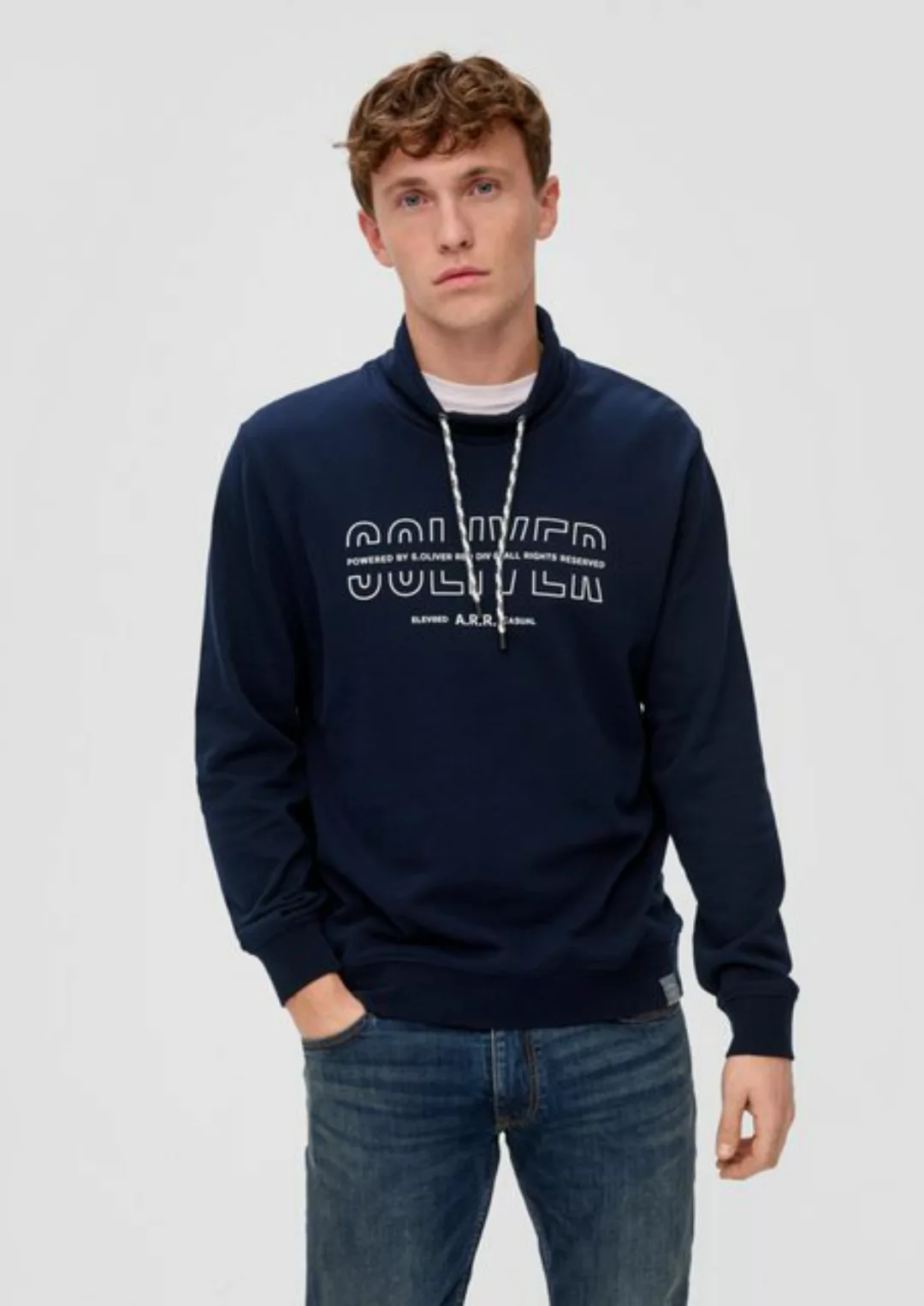 s.Oliver Sweatshirt Sweatshirt mit Logo-Print Durchzugkordel günstig online kaufen