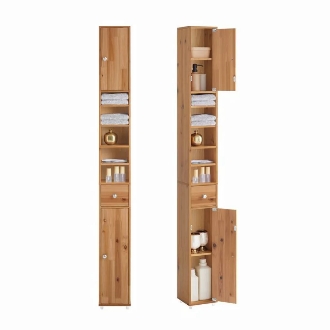 SoBuy Hochschrank BZR34 Badezimmerschrank mit 5 Fächern Badschrank Badregal günstig online kaufen