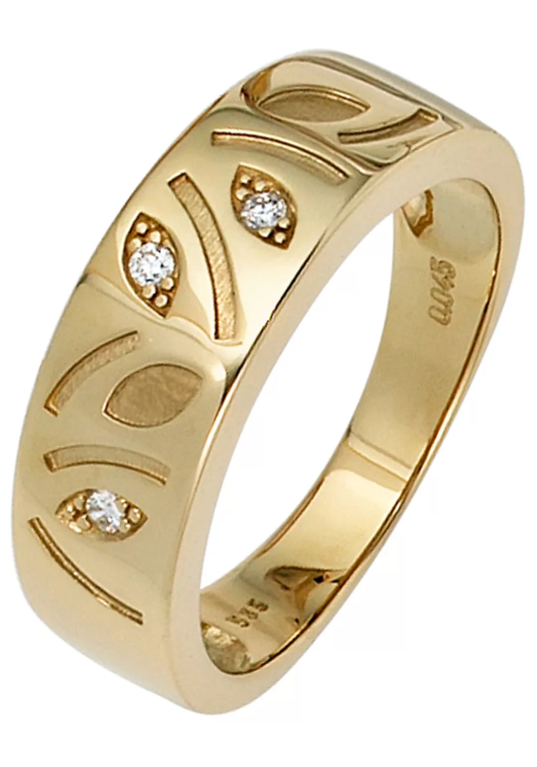 JOBO Diamantring, 585 Gold mit 3 Diamanten günstig online kaufen
