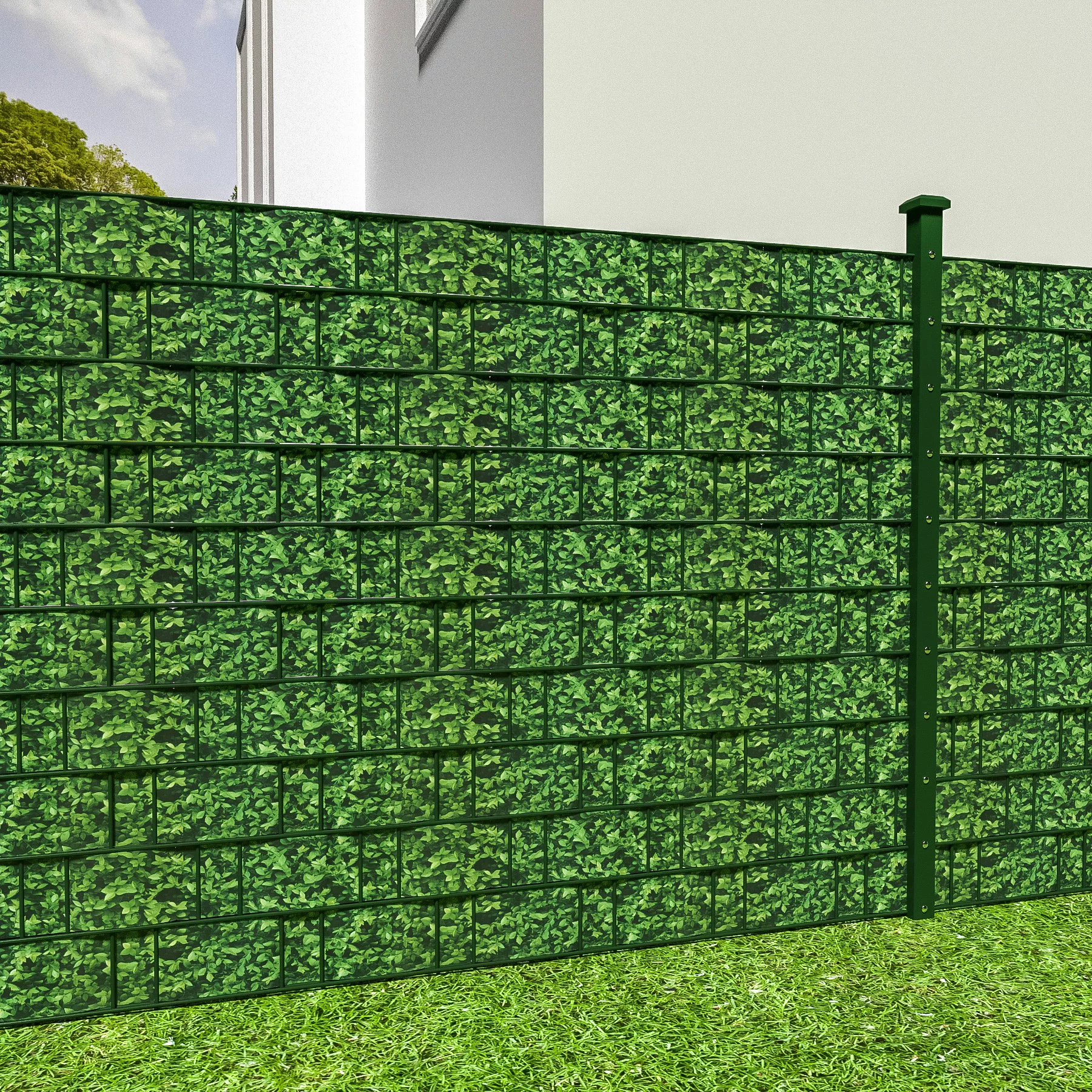 PVC Sichtschutzfolie mit Befestigungsclips - 70 m, grünes Laub günstig online kaufen