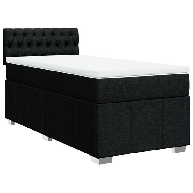 vidaXL Bett Boxspringbett mit Matratze Schwarz 90x190 cm Stoff günstig online kaufen