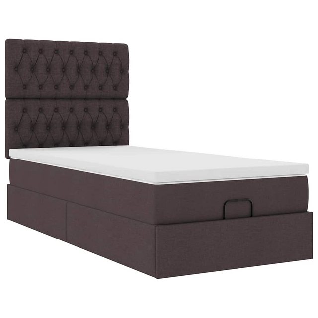 vidaXL Bett Ottoman-Bett mit Matratze Dunkelbraun 90x200 cm Stoff günstig online kaufen