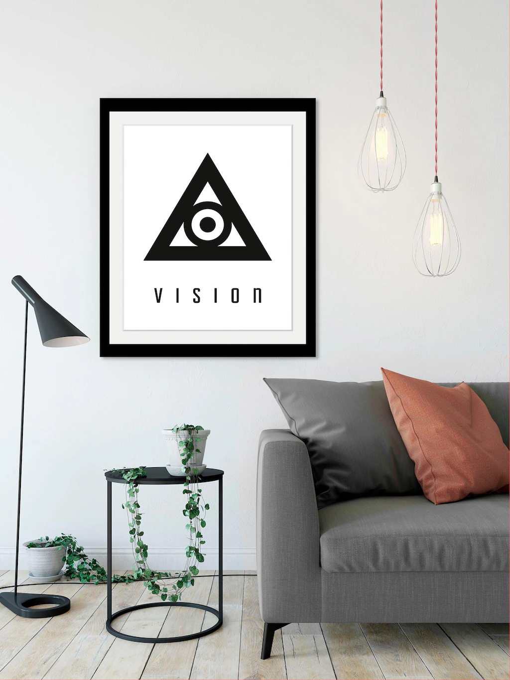 queence Bild "Vision", Schriftzug-Schriftzüge-Motivationsbilder-Schwarz-Wei günstig online kaufen