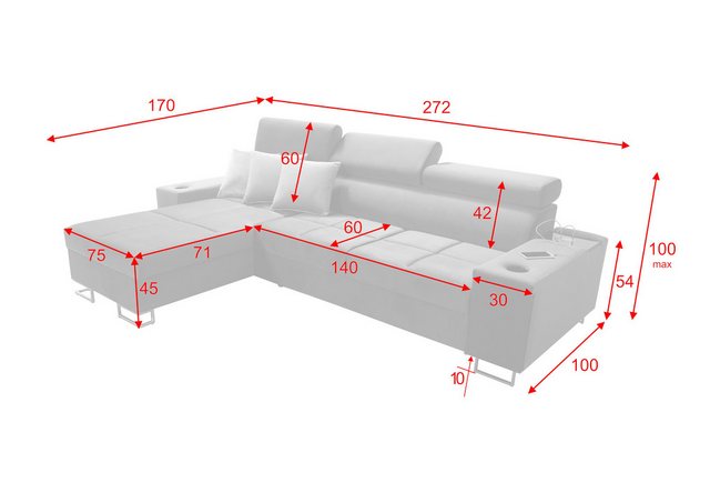 Kaiser Möbel Ecksofa Bequemes mit Schlaffunktion MORENA I MINI, Funktion Sc günstig online kaufen