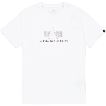 Alpha Industries  T-Shirts & Poloshirts Basic Mid Logo TPU T-Shirt - white günstig online kaufen