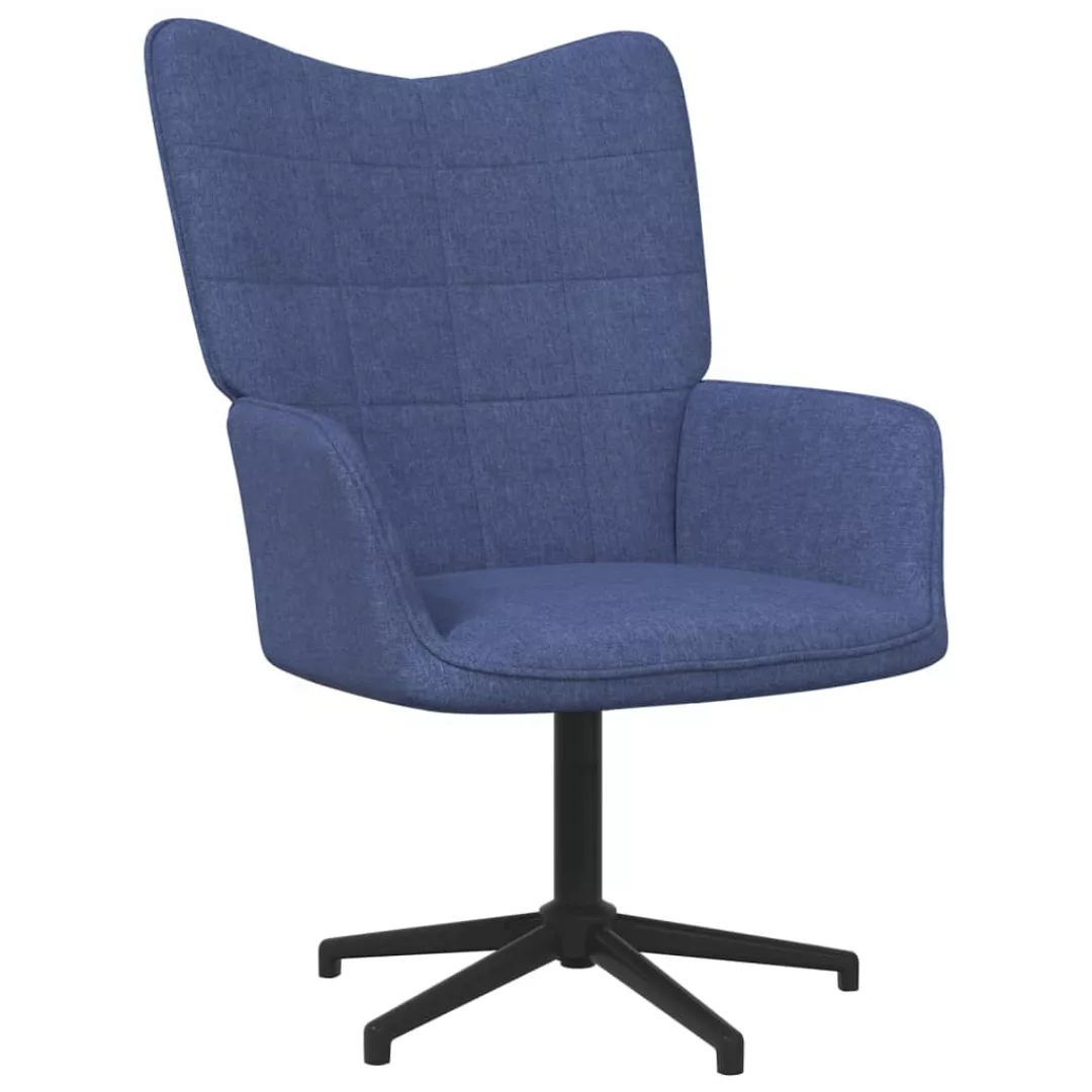 Relaxsessel Mit Hocker Blau Stoff günstig online kaufen