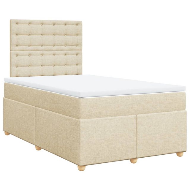 vidaXL Bett Boxspringbett mit Matratze Creme 120x190 cm Stoff günstig online kaufen