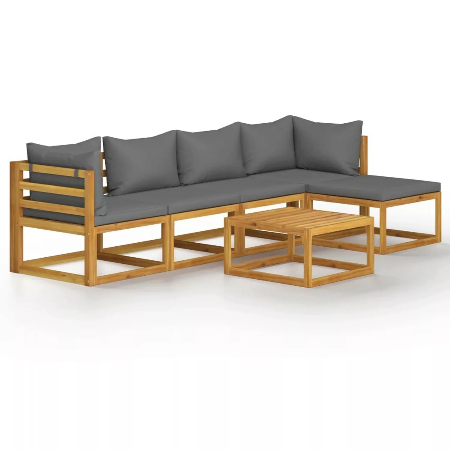 6-tlg. Garten-lounge-set Mit Auflage Massivholz Akazie günstig online kaufen