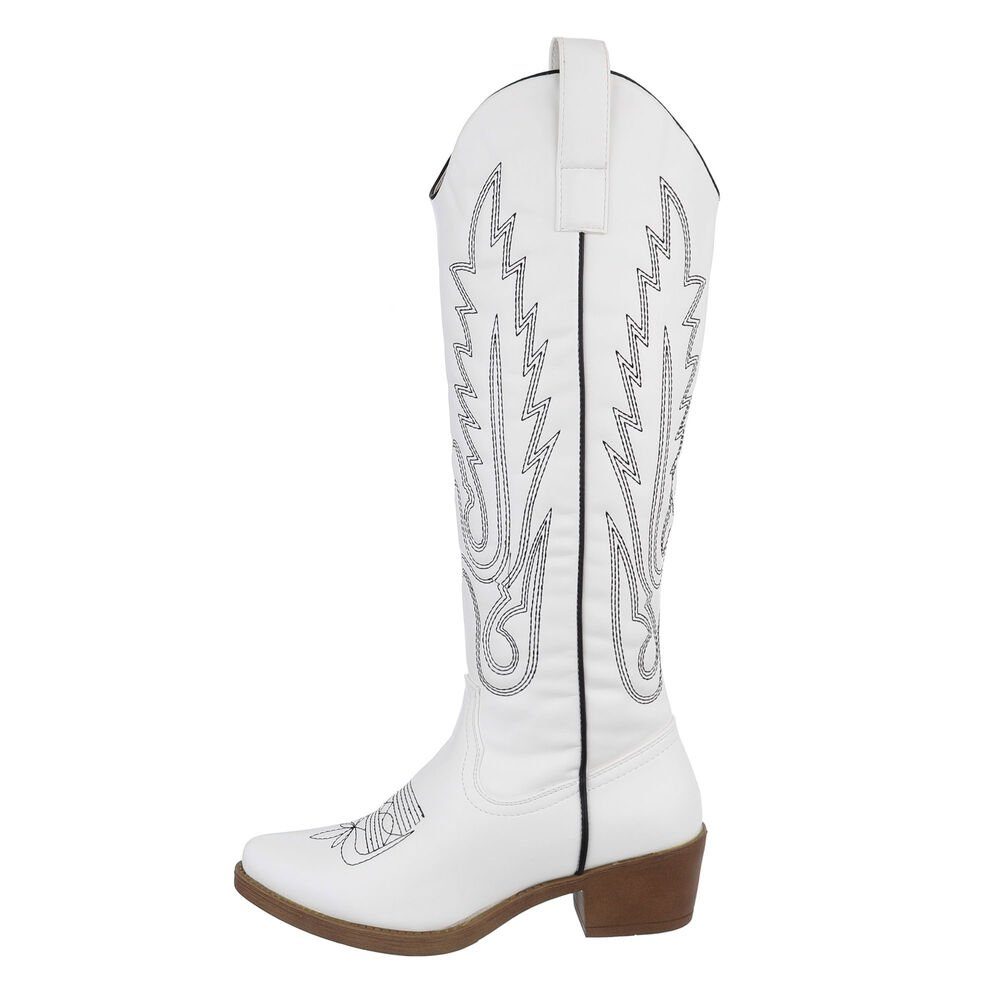 Ital-Design Damen Cowboyboots Western Westernstiefel Blockabsatz günstig online kaufen