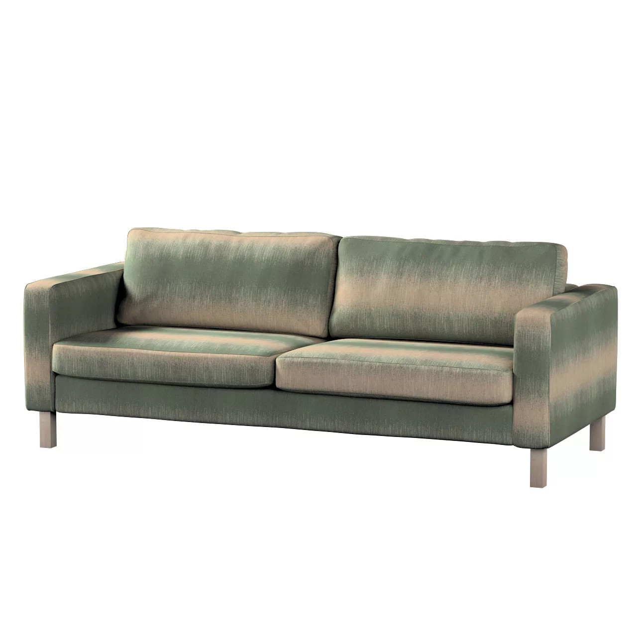 Bezug für Karlstad 3-Sitzer Sofa nicht ausklappbar, kurz, grün-beige, Bezug günstig online kaufen