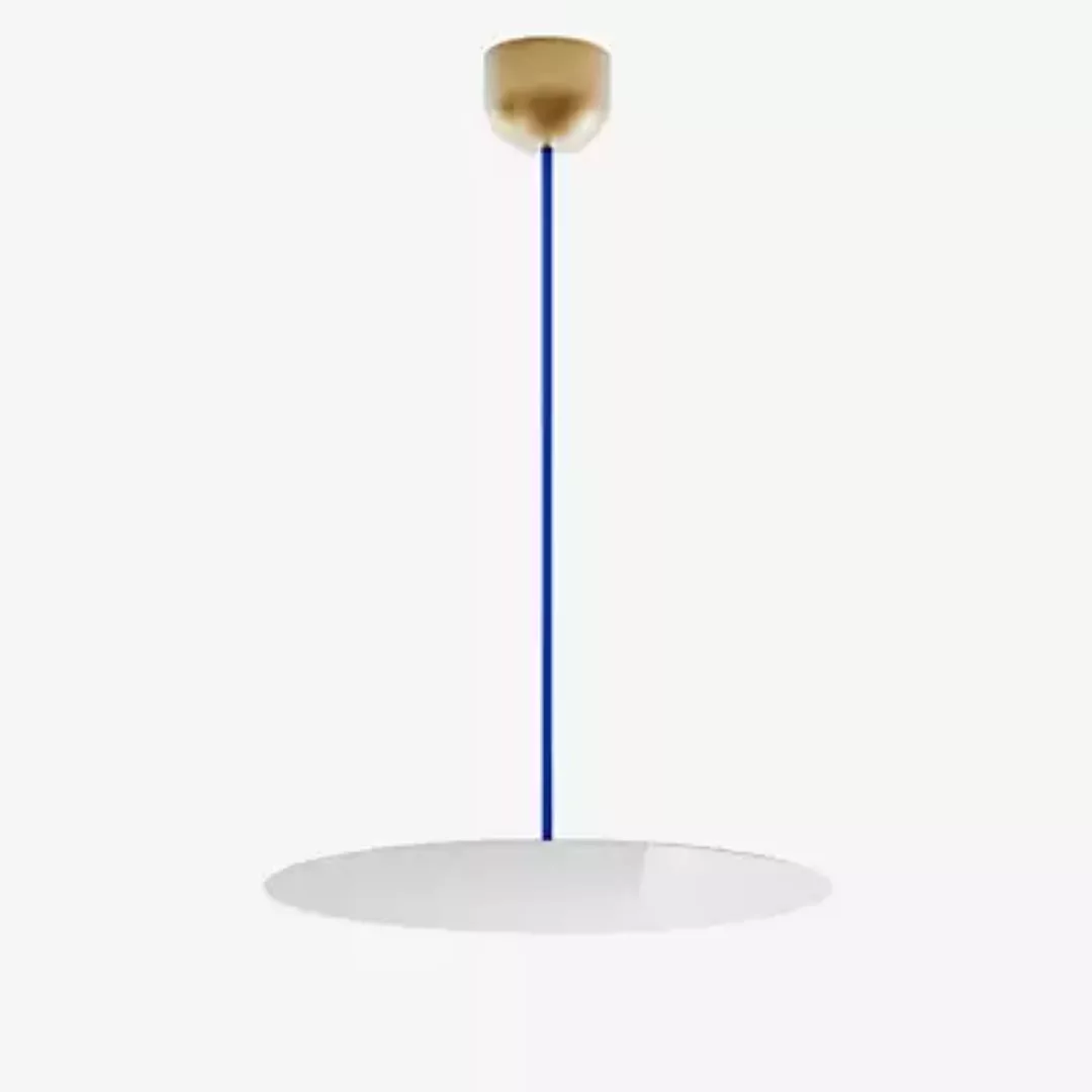 Luceplan Millimetro Pendelleuchte LED, messing/blau - H. 73 cm - ø50 - Dali günstig online kaufen