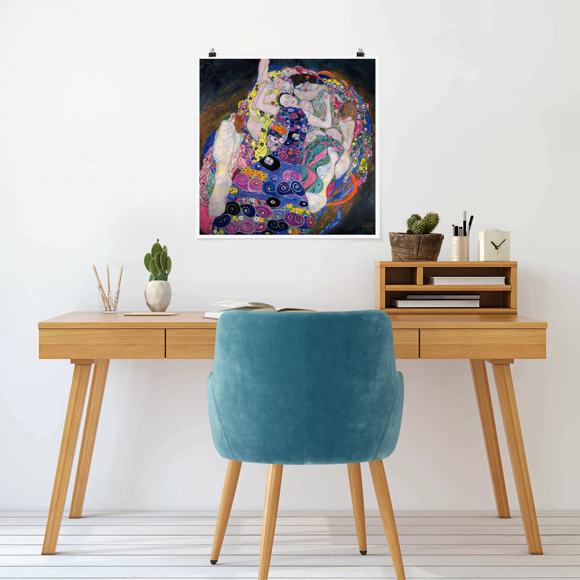 Poster Kunstdruck - Quadrat Gustav Klimt - Die Jungfrau günstig online kaufen