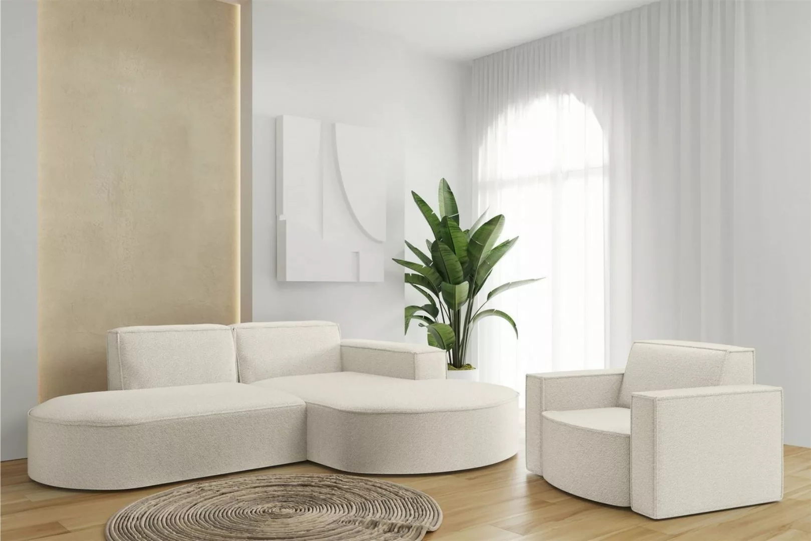 Fun Möbel Polstergarnitur Sofaset Designerecksofa PALMA XS plus Sessel in S günstig online kaufen