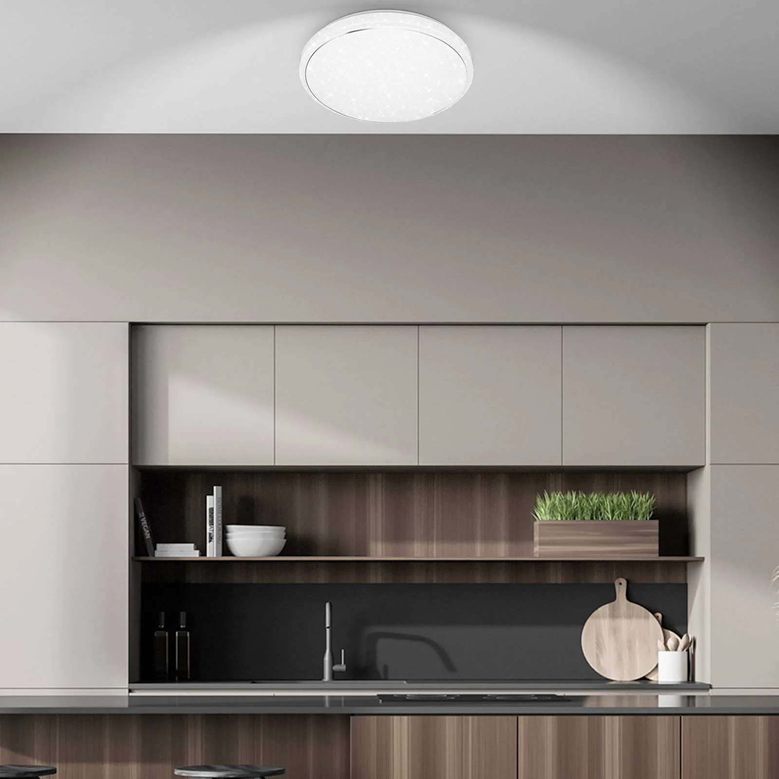 LED-Deckenleuchte Star, weiß, Sternendekor, CCT, dimmbar günstig online kaufen