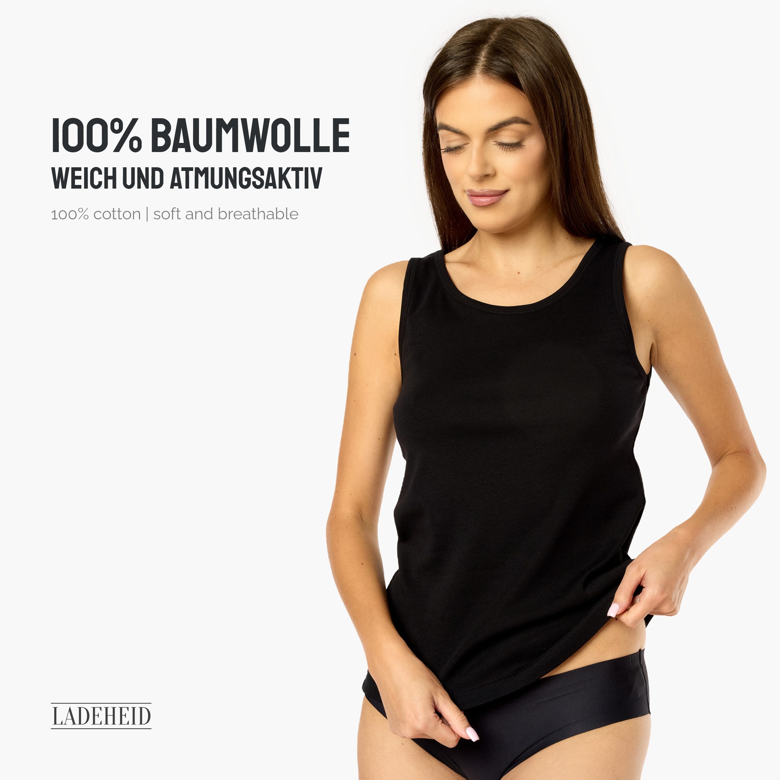 Ladeheid Unterhemd Trägertop Damen Baumwolle Set günstig online kaufen