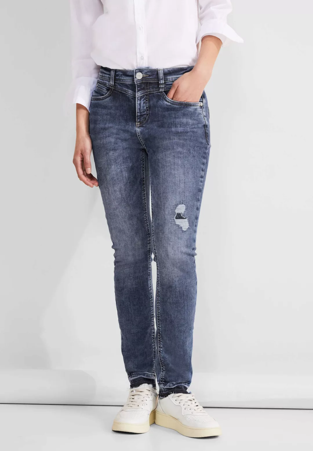 STREET ONE Skinny-fit-Jeans York mit Zierrissen günstig online kaufen