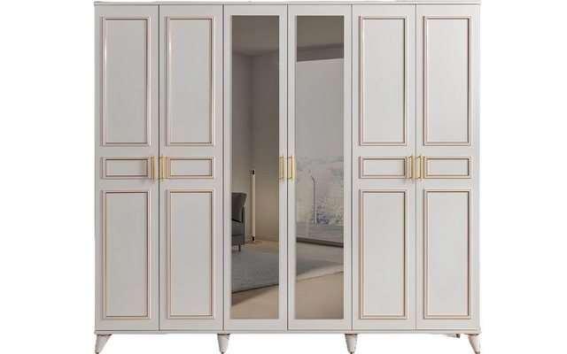 JVmoebel Kleiderschrank Weißer Kleiderschrank Schlafzimmer Designer Holz Mö günstig online kaufen