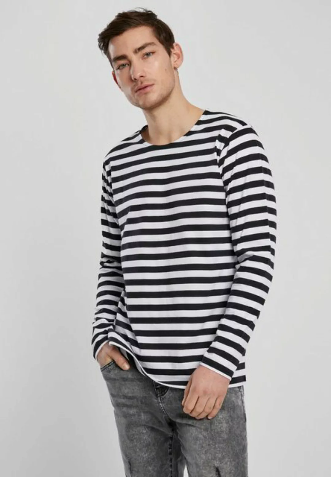 URBAN CLASSICS T-Shirt TB3801 - Regular Stripe LS white/black XXL günstig online kaufen