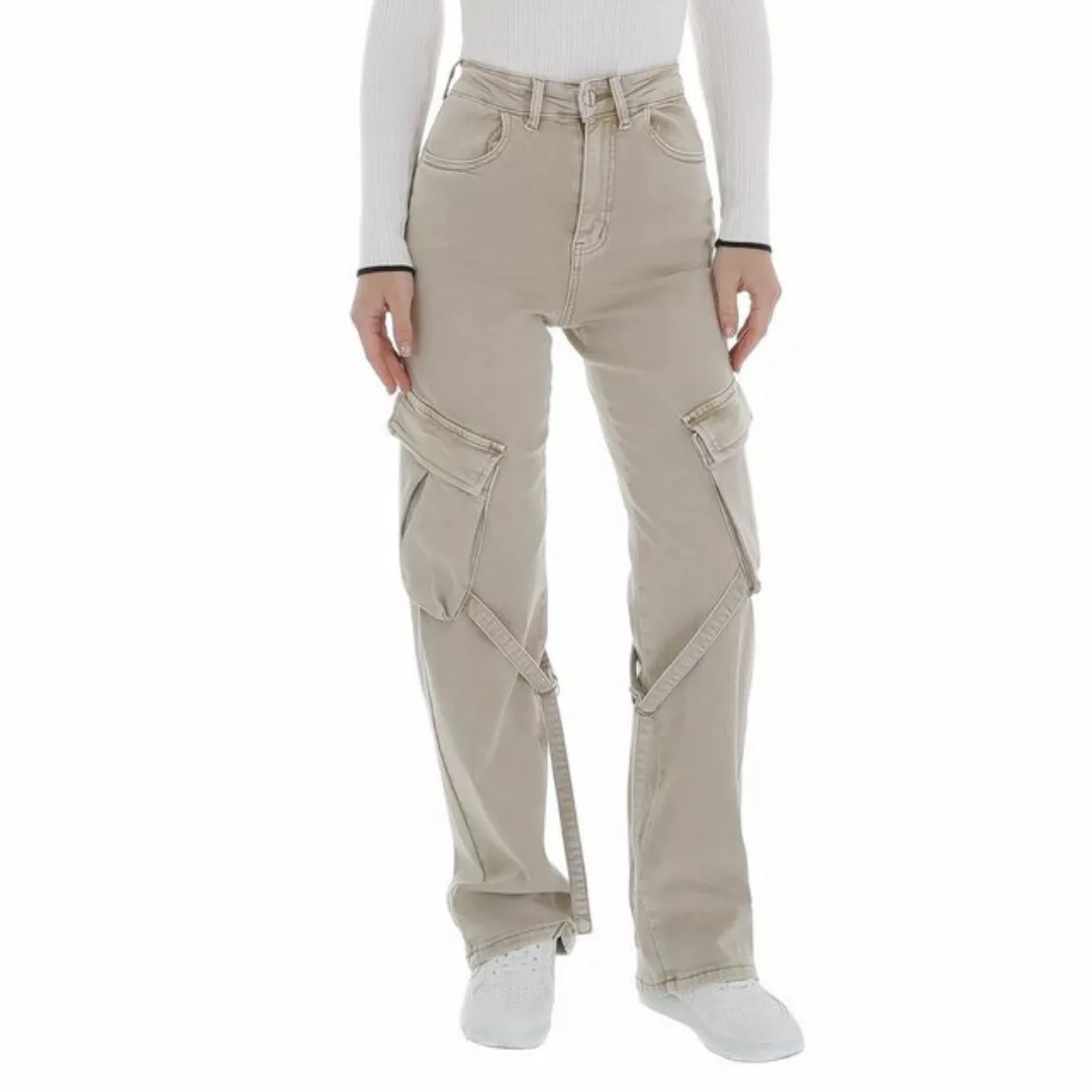 Ital-Design Cargojeans Damen Freizeit (87217132) Used-Look Stretch High Wai günstig online kaufen