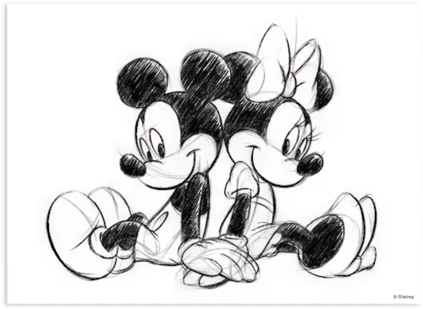 Disney Leinwandbild »Mickey Minnie Sketch Sitting«, (1 St.) günstig online kaufen