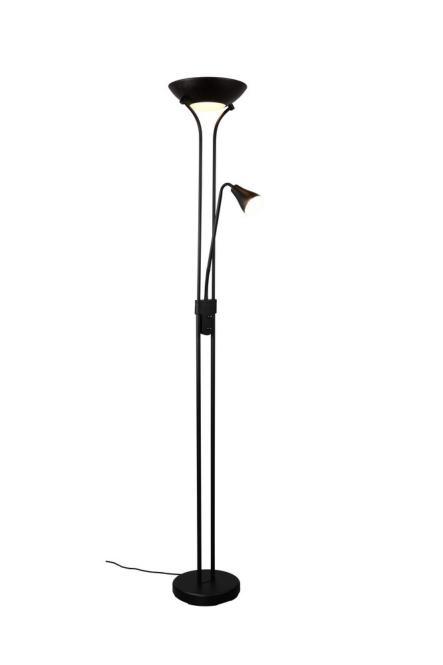 Stehleuchte 2xE27 1XE14 Metall Schwarz Matt / Glas Frost Ø ca. 28 cm ca. 18 günstig online kaufen