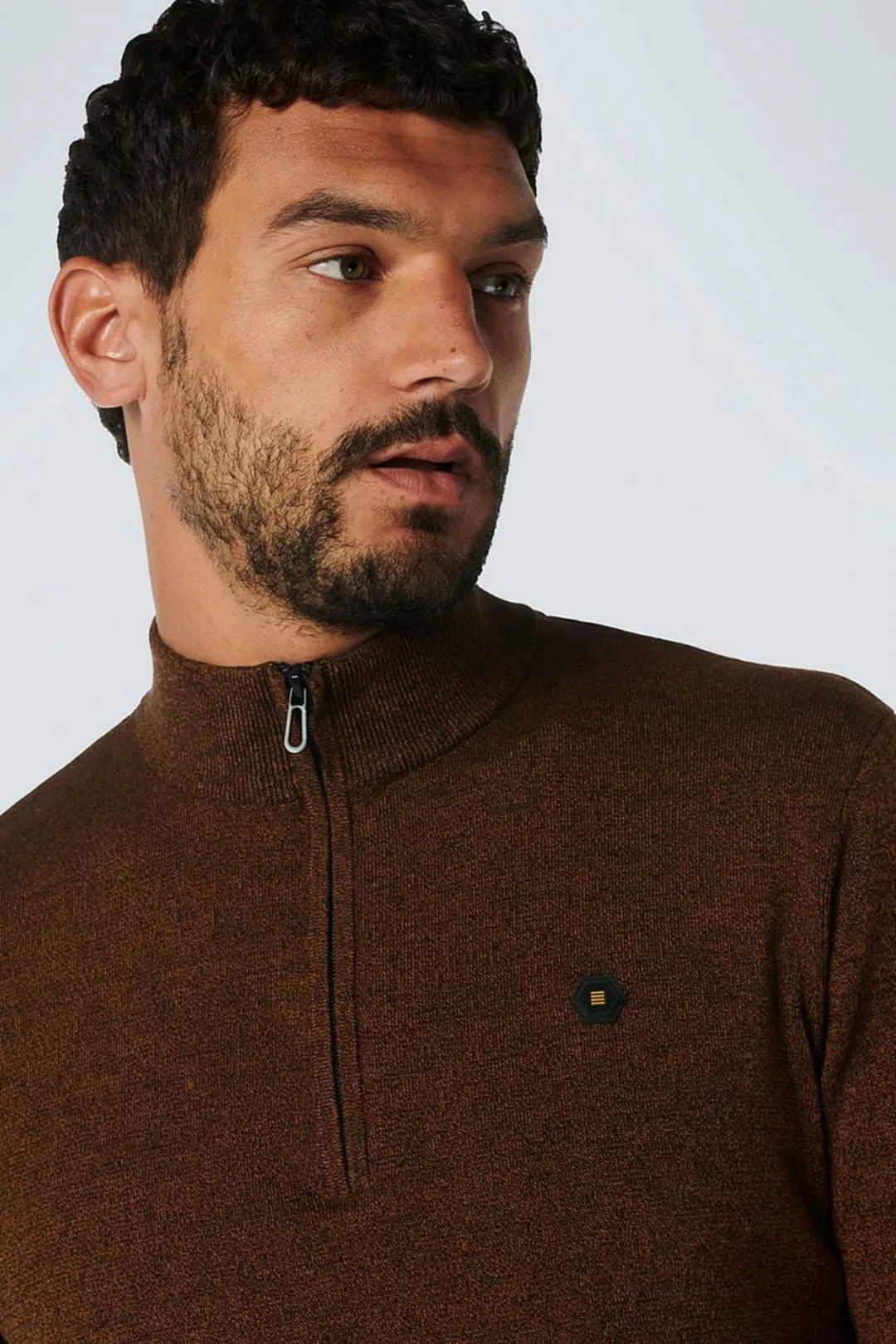 No Excess Half Zip Pullover Caramel - Größe M günstig online kaufen