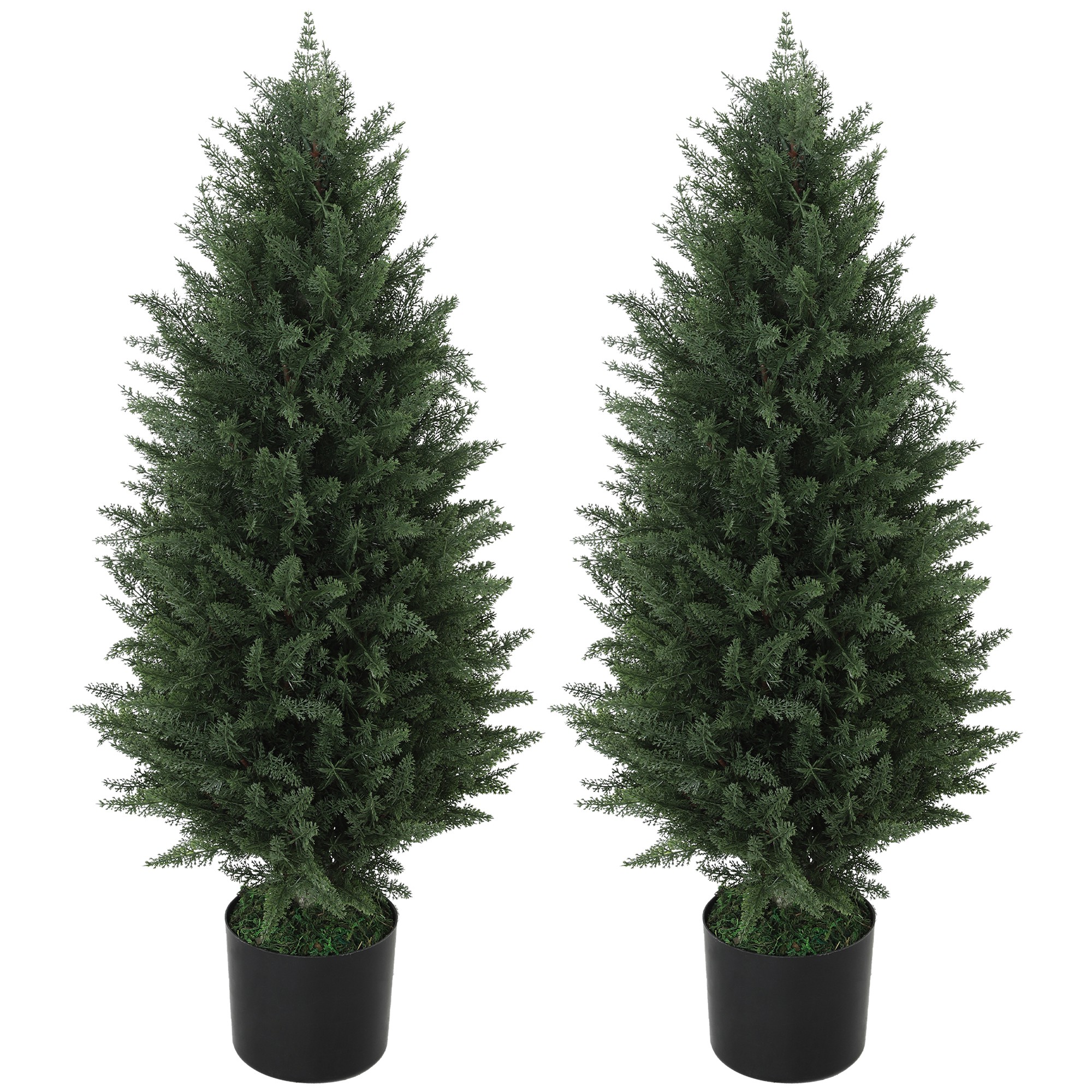 HOMCOM Künstliche Zypresse 2er-Set groß 90 cm Kunstpflanze, künstliche Pfla günstig online kaufen