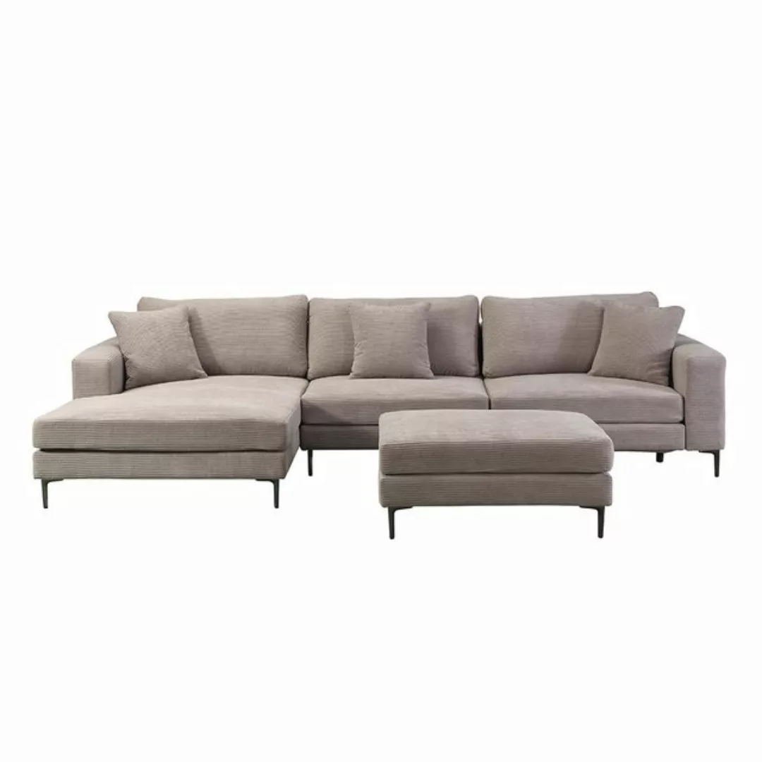 HOME DELUXE Sofa BELLANO Cord - 340 x 188 x 94 cm, inkl. Zierkissen Cordsof günstig online kaufen