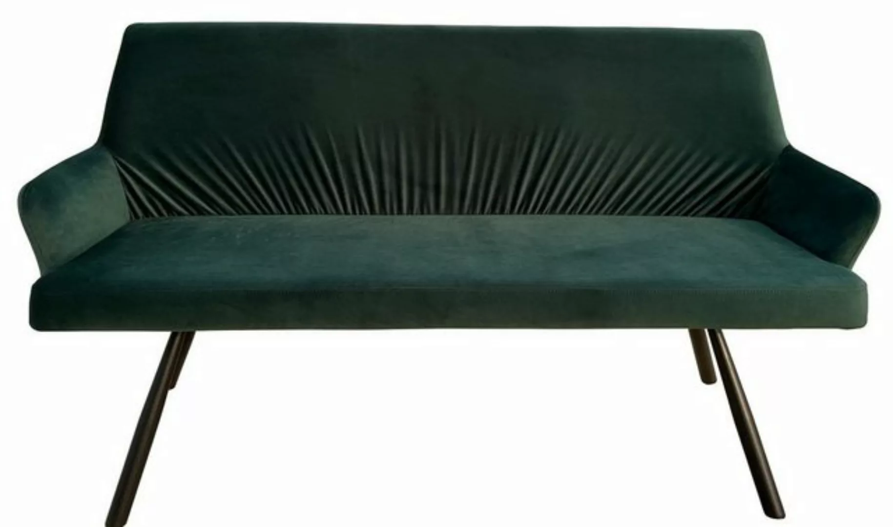 bene living Sofa Modena - 165 cm - Samt - dunkelgrün, Samtbezug - Metall-Ge günstig online kaufen
