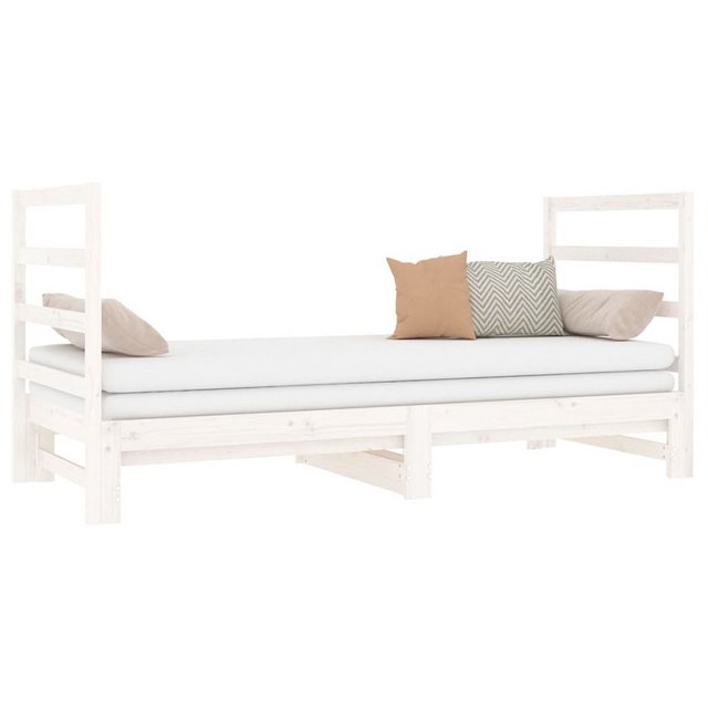 vidaXL Gästebett Gästebett Tagesbett Ausziehbar Weiß 2x90x190 cm Massivholz günstig online kaufen