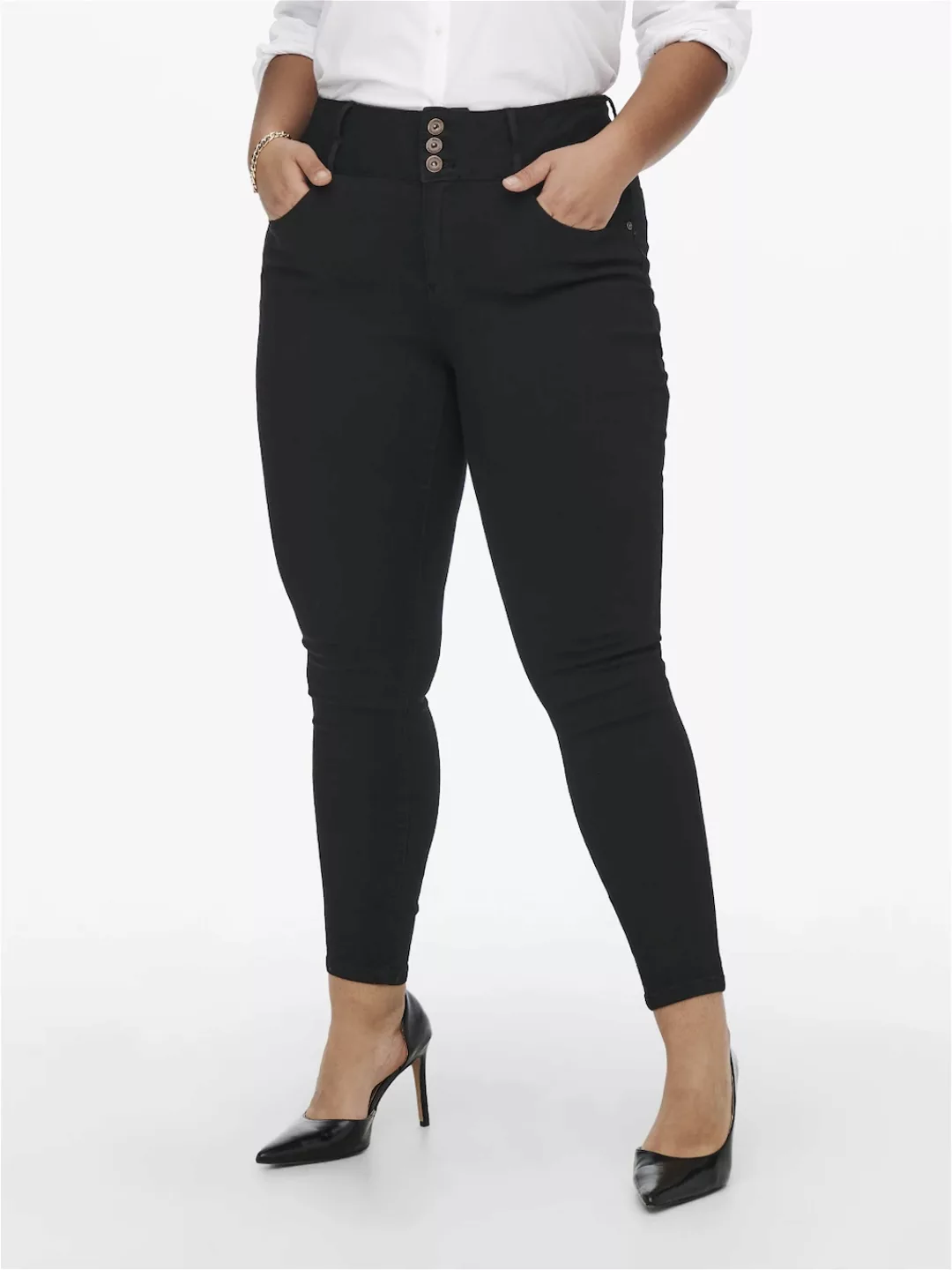 ONLY CARMAKOMA Skinny-fit-Jeans "CARANNA LIFE HW SK ANK JEANS BLACK NOOS" günstig online kaufen