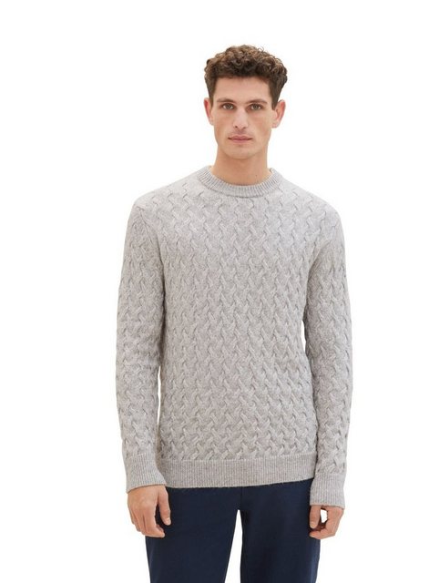 Tom Tailor Herren Rundhals Pullover COSY CABLE KNIT - Regular Fit günstig online kaufen