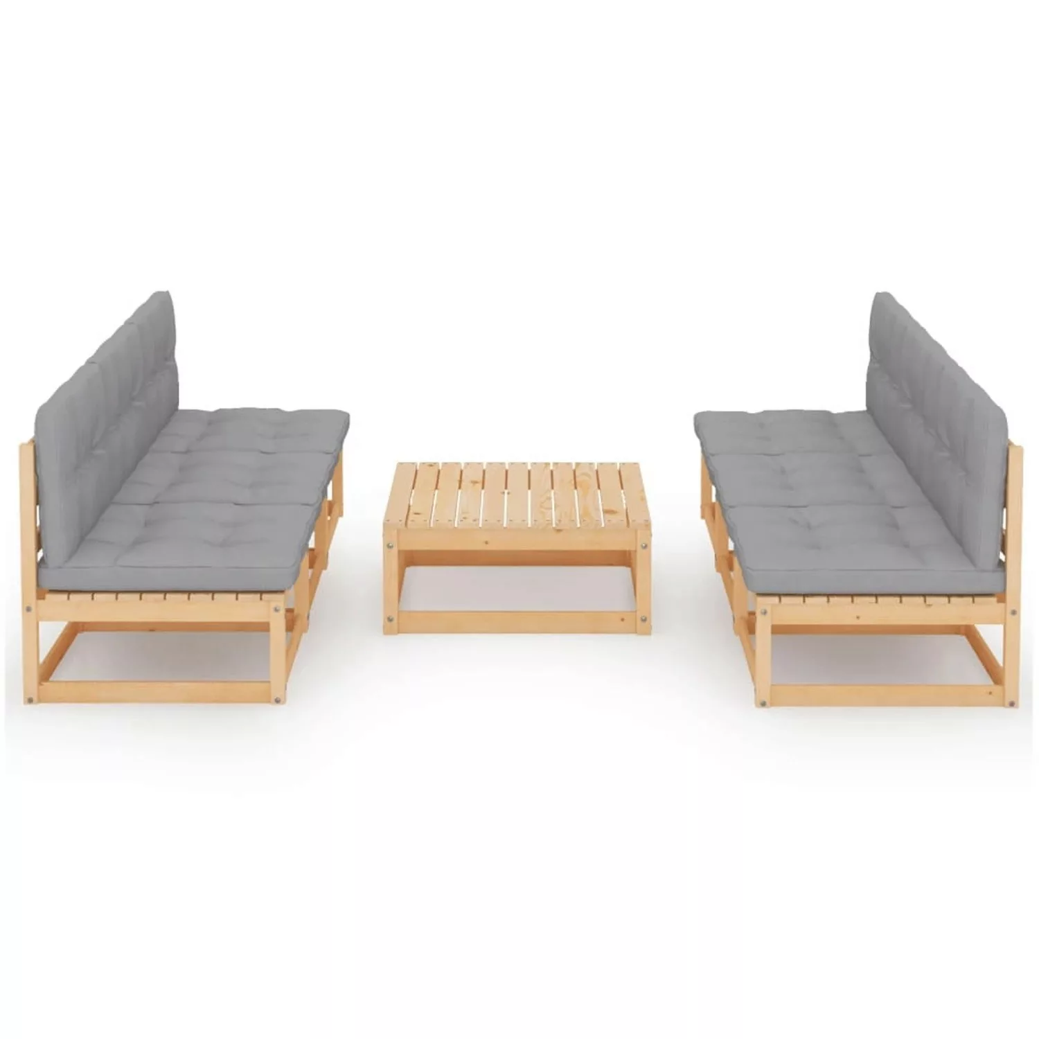 7-tlg. Garten-lounge-set Mit Kissen Kiefer Massivholz günstig online kaufen