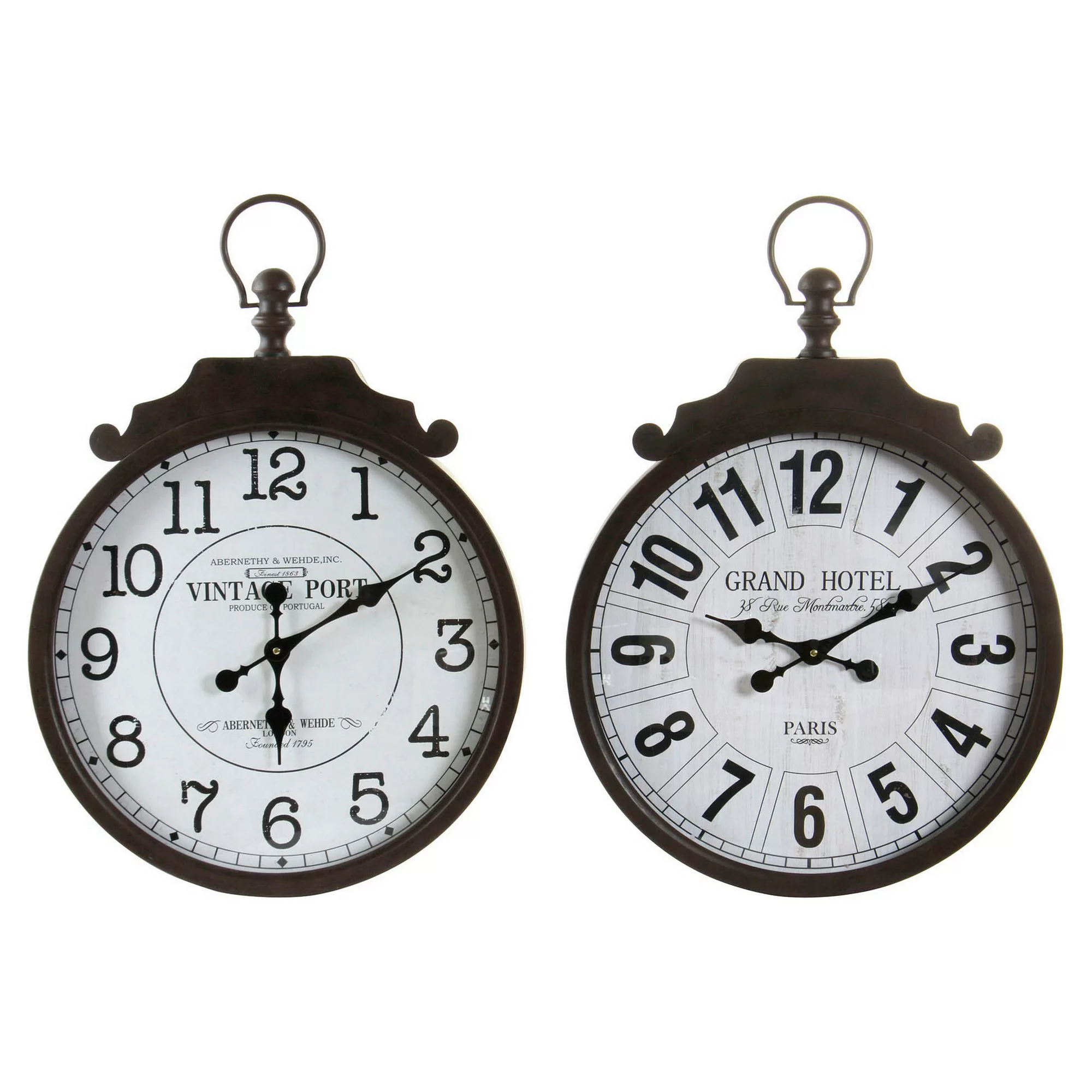 Wanduhr Dkd Home Decor Traditionell Weiß Schwarz Eisen (2 Pcs) (50 X 6 X 71 günstig online kaufen