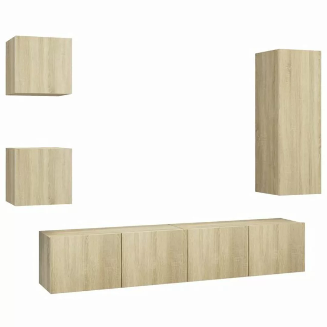 vidaXL TV-Schrank 5-tlg TV-Schrank-Sets Sonoma Eiche Spanplatte günstig online kaufen