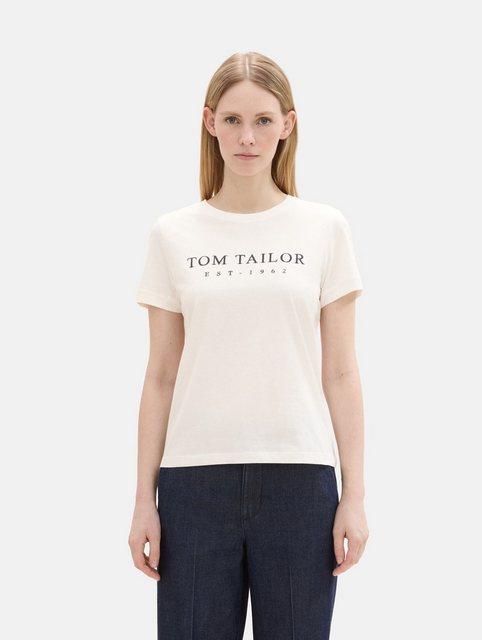 TOM TAILOR Print-Shirt mit Logo Stickerei günstig online kaufen