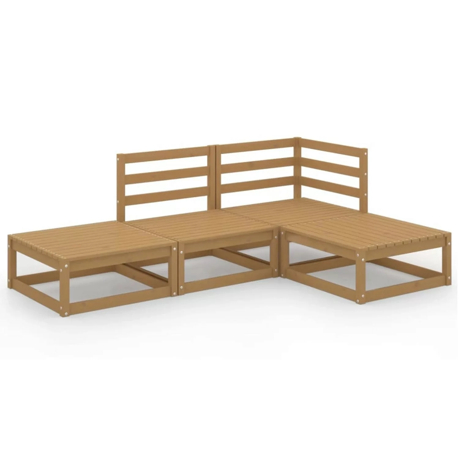 4-tlg. Garten-lounge-set Honigbraun Massivholz Kiefer günstig online kaufen