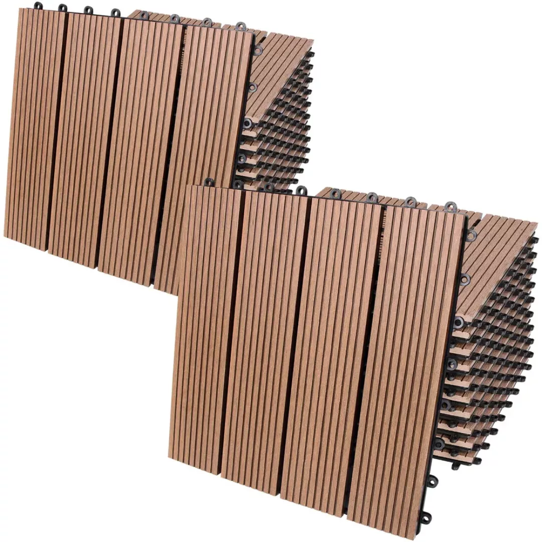Casaria Holzfliesen 22x Klassik Terracotta, Terrassenfliesen günstig online kaufen
