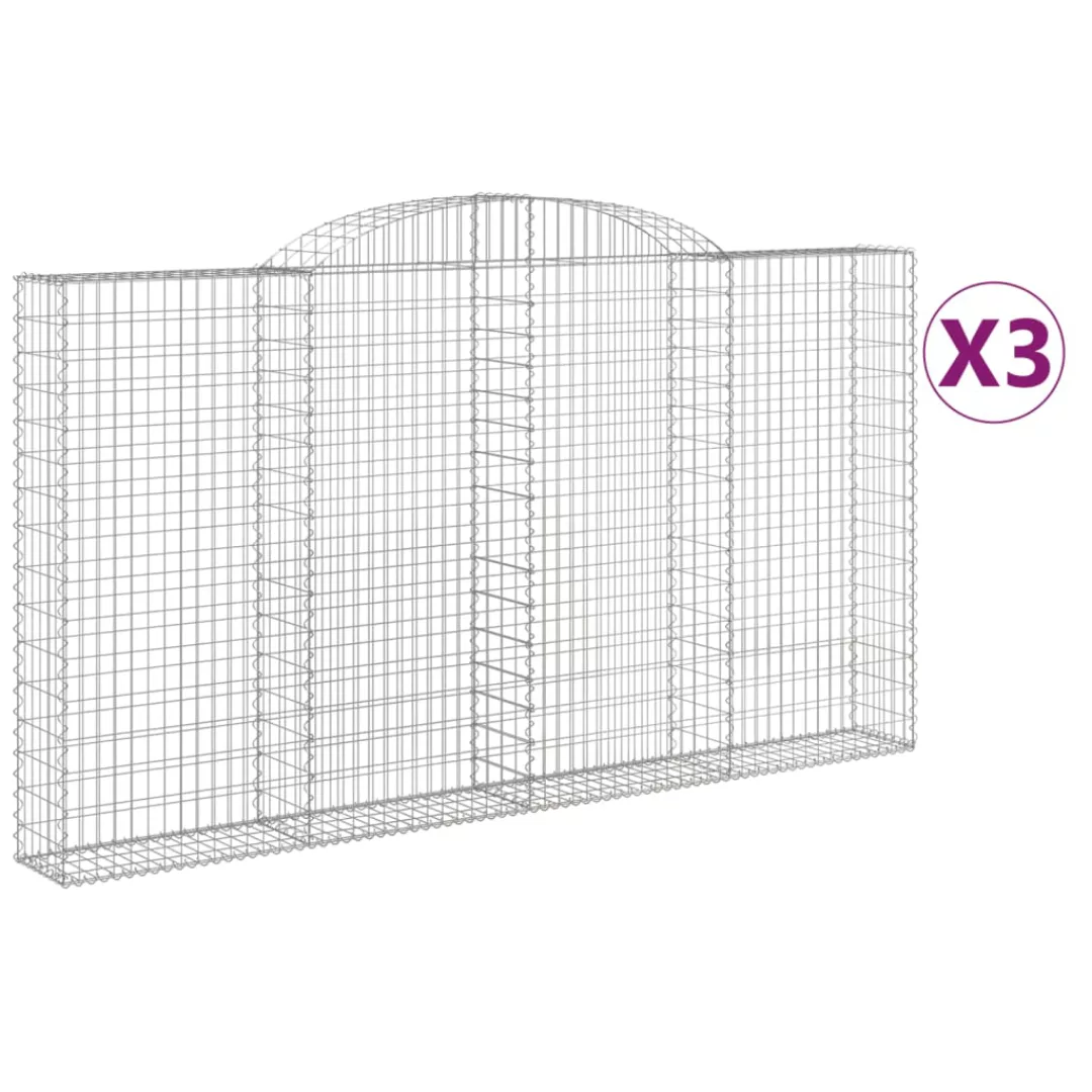 Vidaxl Gabionen Mit Hochbogen 3 Stk. 300x30x160/180cm Verzinktes Eisen günstig online kaufen