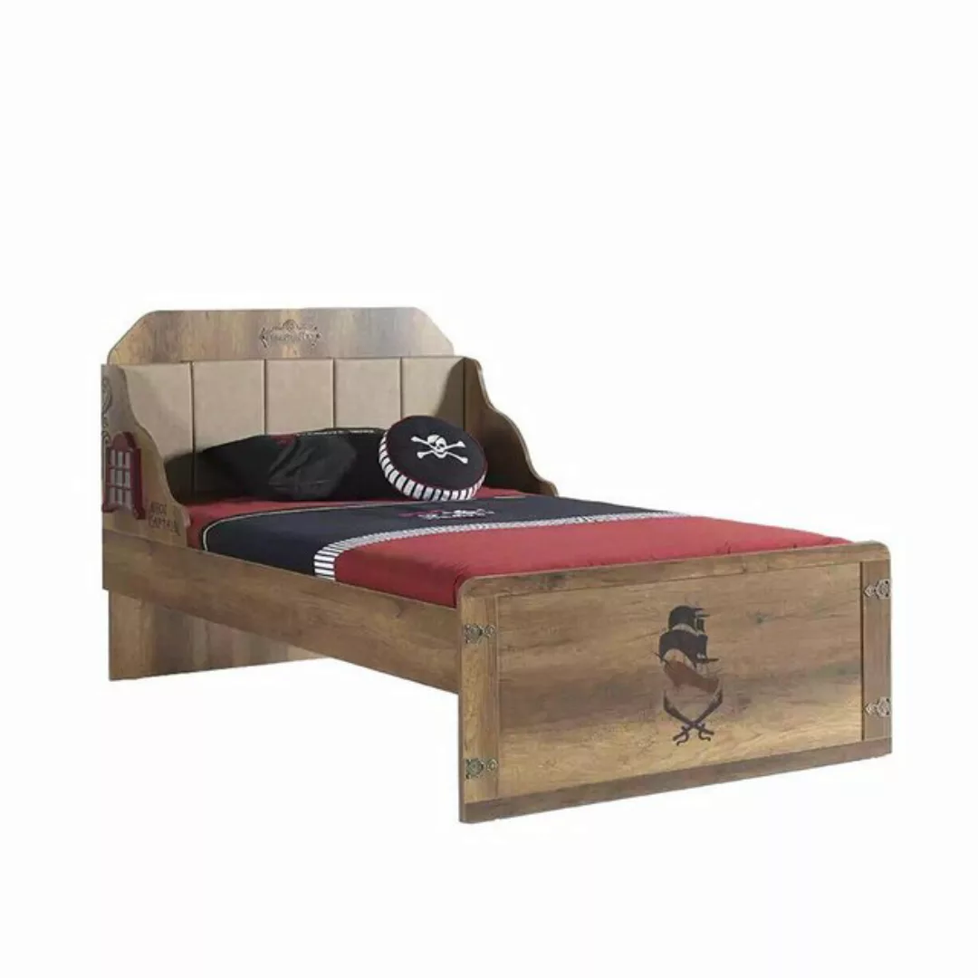 JVmoebel Bett Modern Funktionsbett Ausziehbares Braun Holz Kinderbett Bett günstig online kaufen