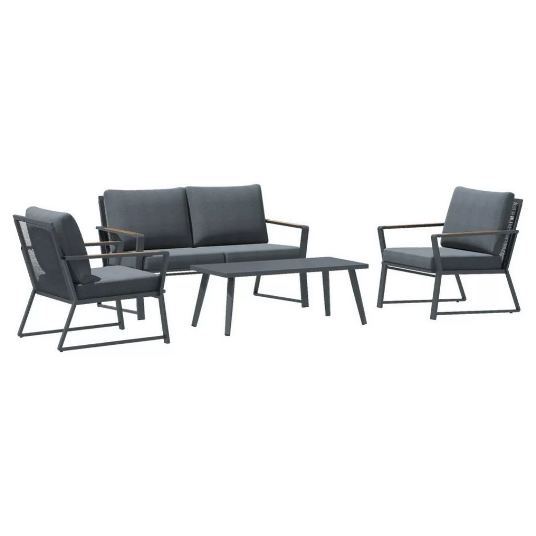 Outsunny Loungeset dunkelgrau Aluminium B/H/T/L: ca. 72x79x80x62 cm günstig online kaufen