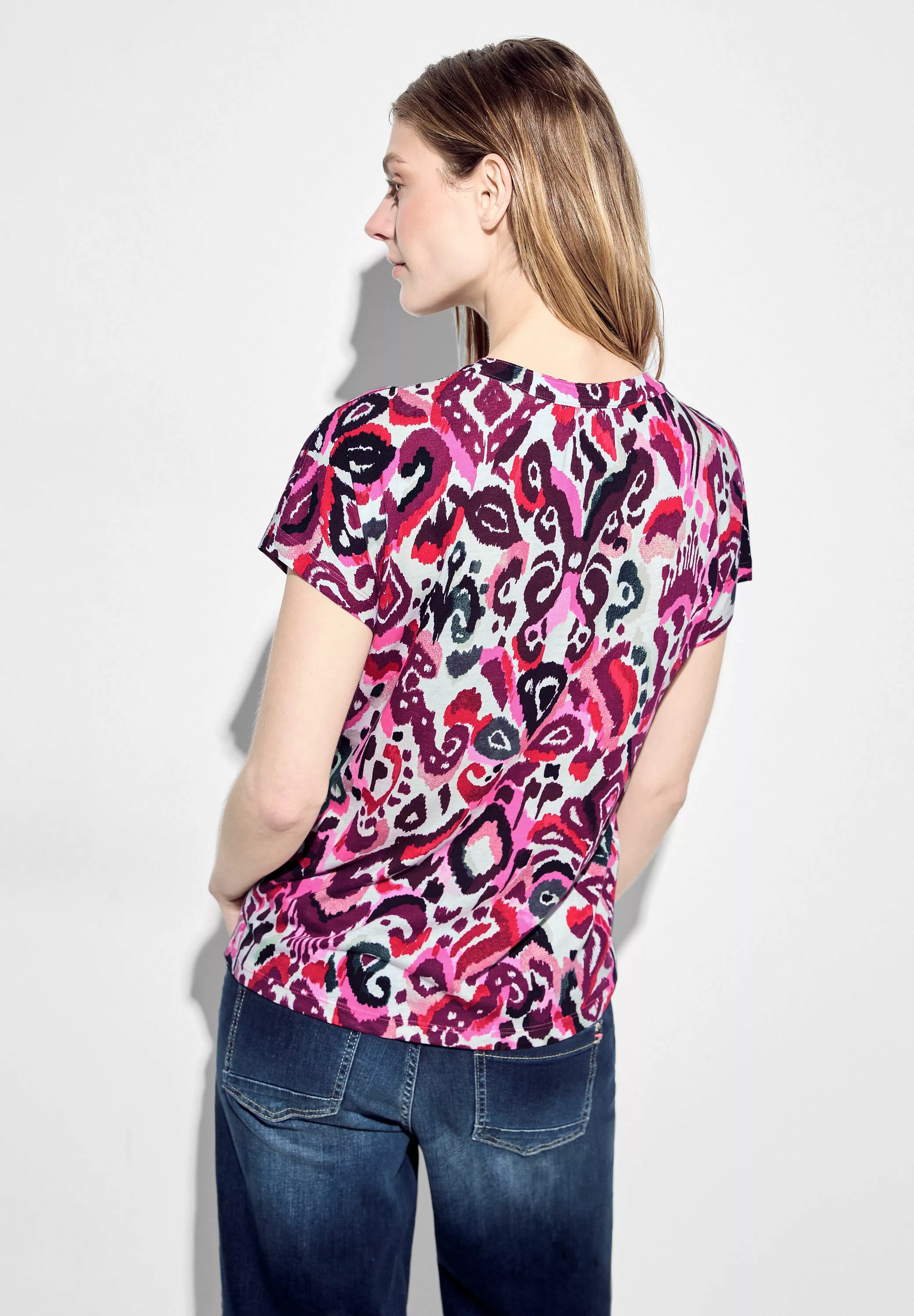 Cecil T-Shirt Cecil T-Shirt mit Print in Bloomy Pink (1-tlg) Nicht Vorhande günstig online kaufen