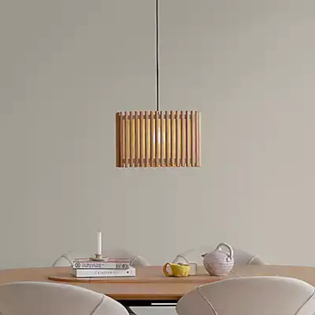 Umage Komorebi Pendelleuchte, Schirm Eiche natur/Kabel weiß - 50 cm - recht günstig online kaufen