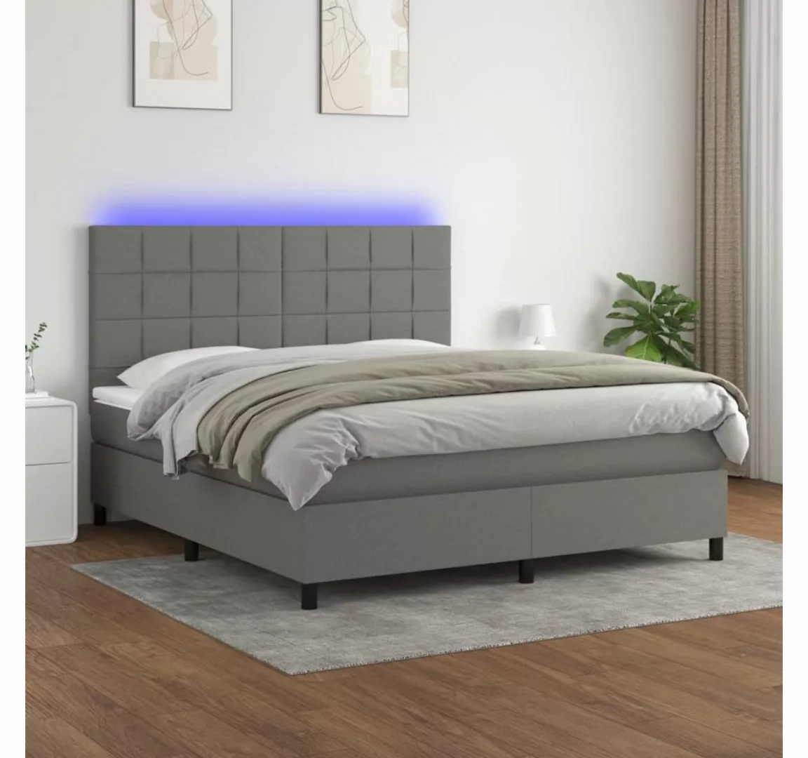 vidaXL Boxspringbett Bett Boxspringbett mit Matratze & LED Stoff (160 x 200 günstig online kaufen