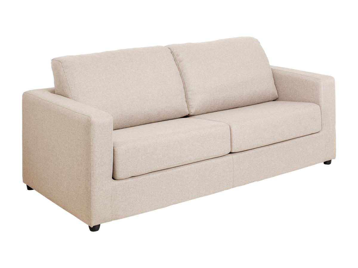 Schlafsofa mit Matratze 3-Sitzer - Stoff - Beige - Liegefläche 140 cm - Mat günstig online kaufen