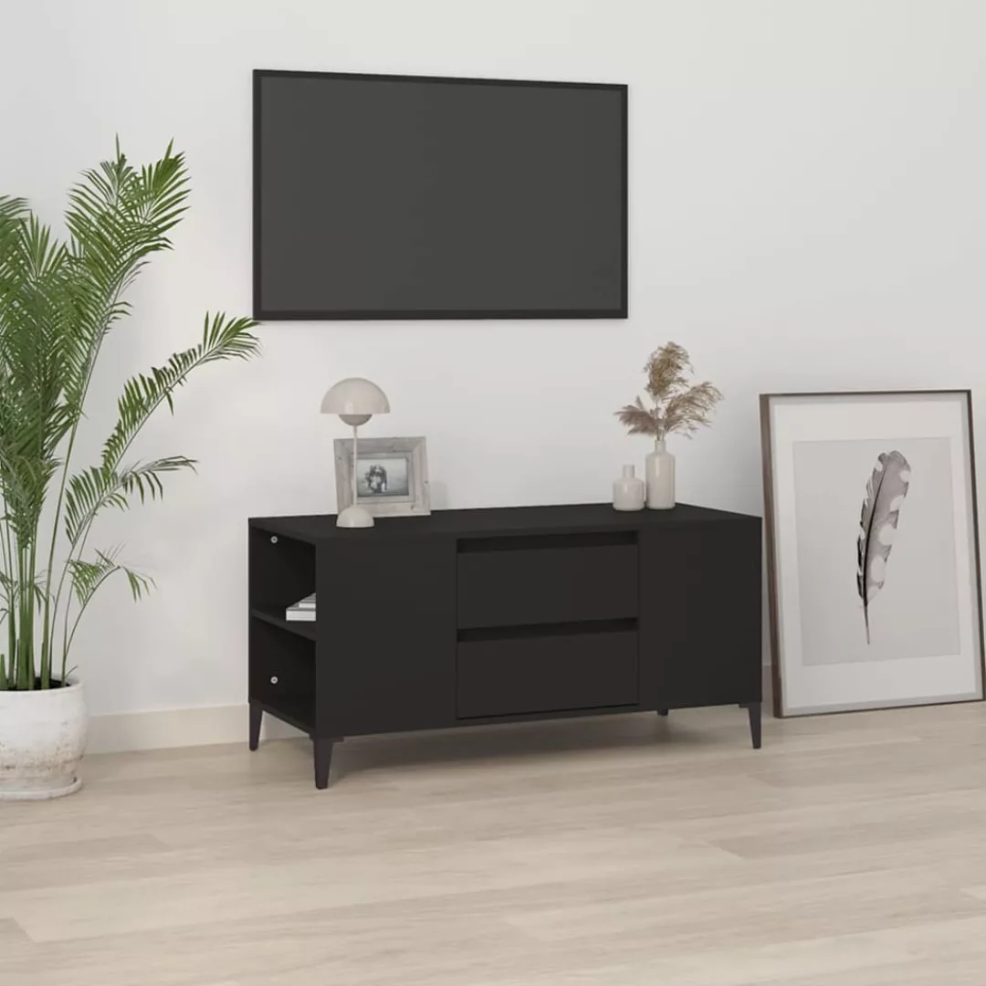 Vidaxl Tv-schrank Schwarz 102x44,5x50 Cm Holzwerkstoff günstig online kaufen