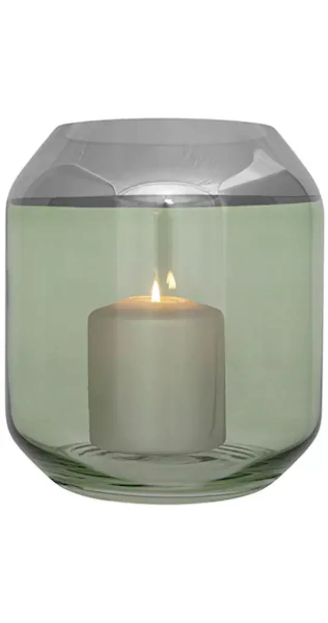 Fink Teelichthalter »SMILLA«, (1 St.), Windlicht, mundgeblasen, mit silberf günstig online kaufen