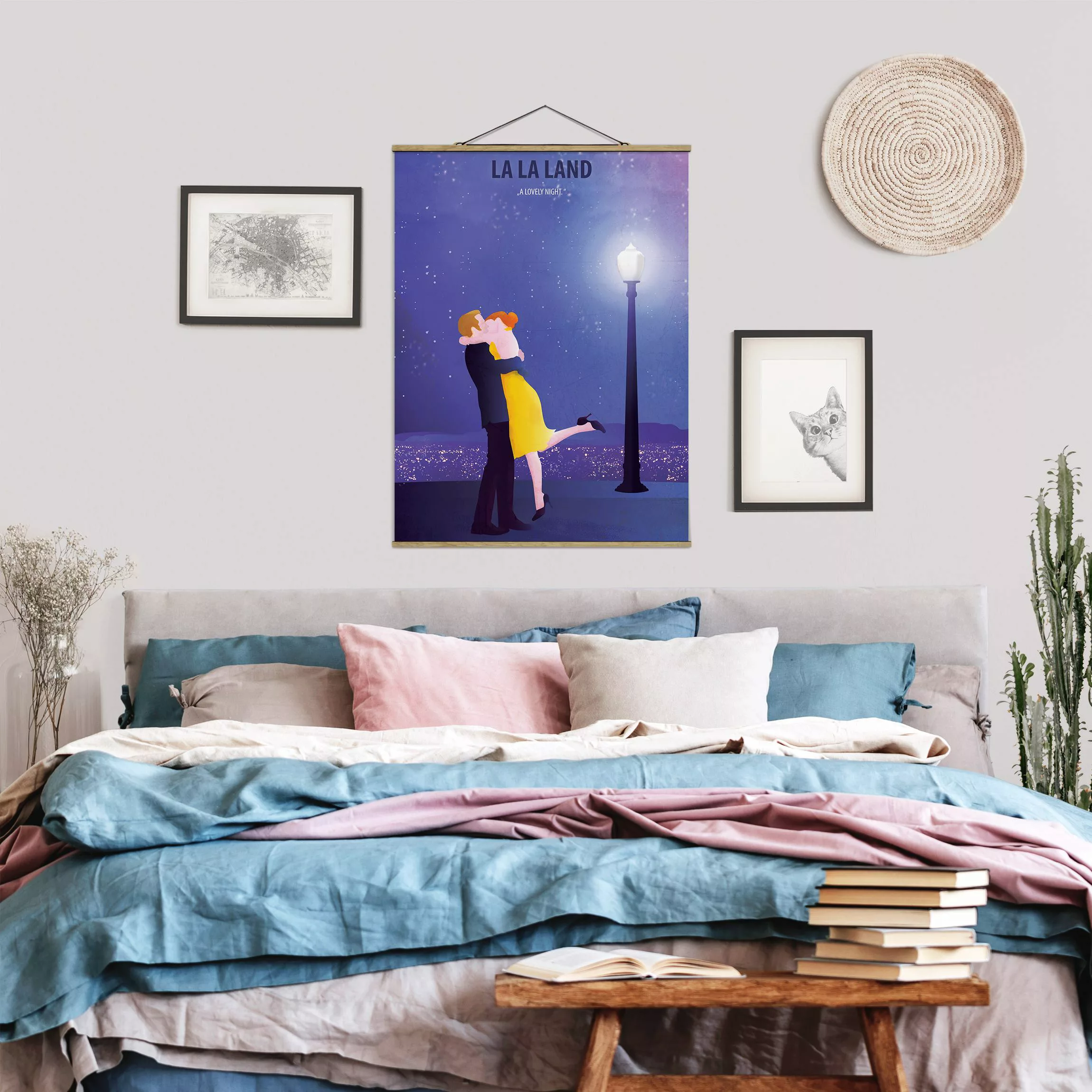 Stoffbild Portrait mit Posterleisten - Hochformat Filmposter La La Land II günstig online kaufen