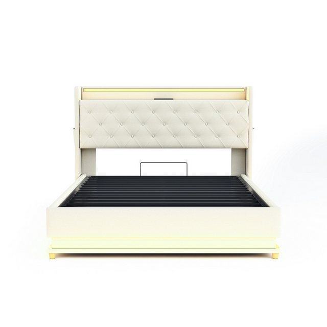 IDEASY Polsterbett Doppelbett, 140*200 cm, mit USB-Ladeanschluss, (hautfreu günstig online kaufen